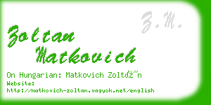 zoltan matkovich business card